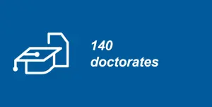 140 doctorates 