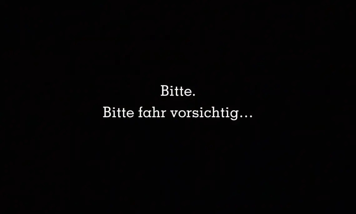 Bild mit Aufschrift - Bitte. Bitte fahr vorsichtig...