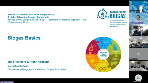 Screenshot at the beginning of the event with the German Biogas Association.