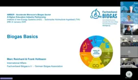 Screenshot at the beginning of the event with the German Biogas Association.