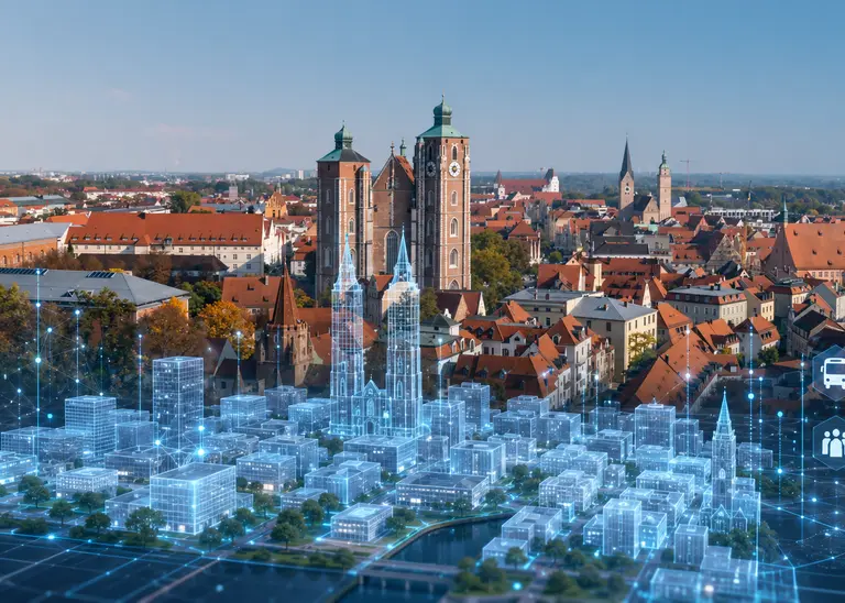 The Digital Twin visualises urban development and offers new perspectives on life in Ingolstadt (AI-generated image).