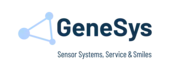 Abbildung des GeneSys Logos: Schriftzug GeneSys und ein Dreieck mit einem Punkt in jeder Ecke