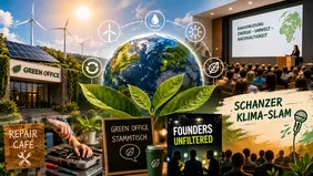 THI is launching its new Green Office with a diverse Opening Week centred on sustainability, innovation and science communication. Highlights include the lecture series Energy – Environment – Sustainability and the Schanzer Climate Slam (symbolic imag