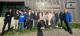 Picture of the participants of the cluster meeting in front of the CARISSMA building