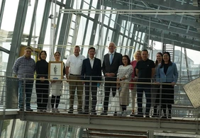 President Walter Schober (centre) and Professor Andreas Jattke (4th from left) welcomed guests from Thailand to THI (Photo: THI).