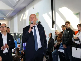 Begrüßung durch den Präsidenten: Professor Walter Schober hieß die Erstsemester willkommen (Foto: THI).