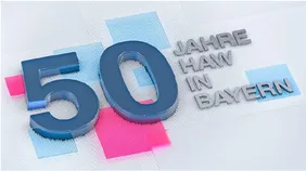 Logo 50 Jahre HAW in Bayern.