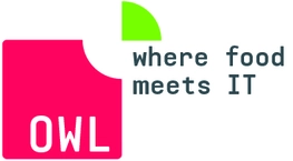 Illustration of the OWL logo with the text where food meets IT next to it.