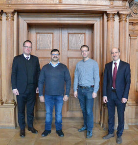 Treffen von Ignz Kägler Fellow Ankit Kumar mit Prof. Rosenfeld Stadt Ingolstadt 