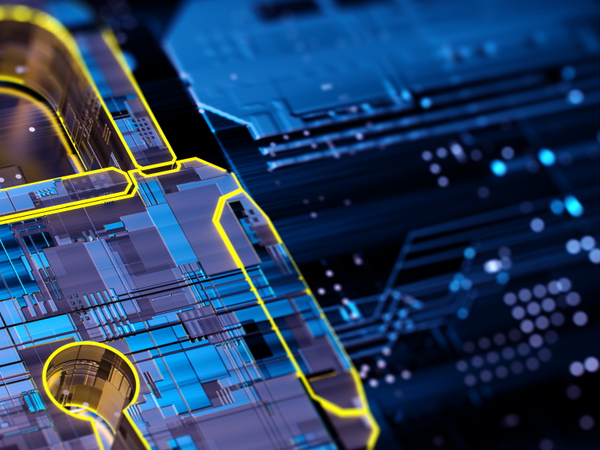 Lock on circuit board - Cyber security