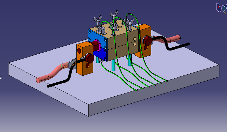 CAD model of the test bench